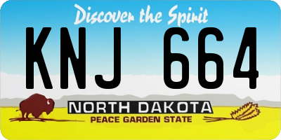 ND license plate KNJ664