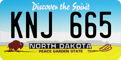 ND license plate KNJ665