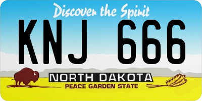 ND license plate KNJ666