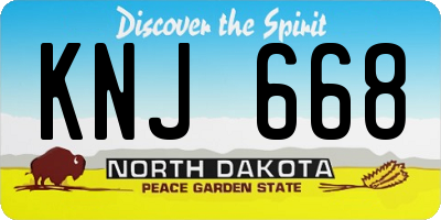 ND license plate KNJ668