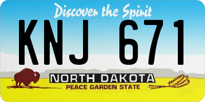 ND license plate KNJ671