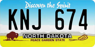 ND license plate KNJ674