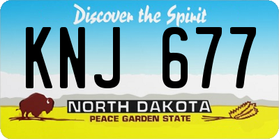 ND license plate KNJ677