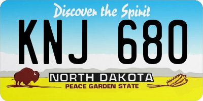 ND license plate KNJ680