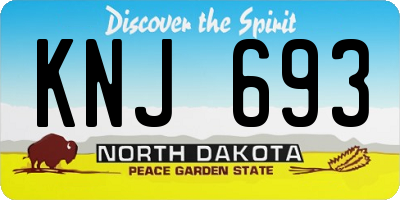 ND license plate KNJ693