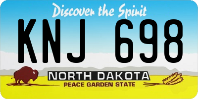 ND license plate KNJ698