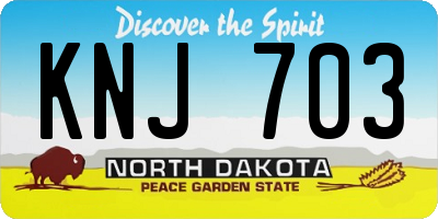 ND license plate KNJ703