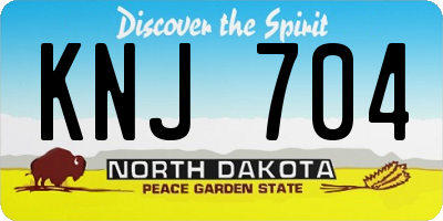 ND license plate KNJ704