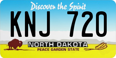 ND license plate KNJ720
