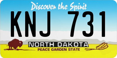 ND license plate KNJ731