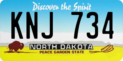 ND license plate KNJ734