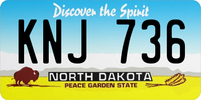 ND license plate KNJ736