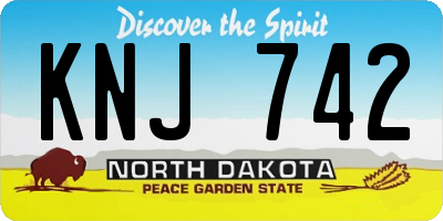 ND license plate KNJ742