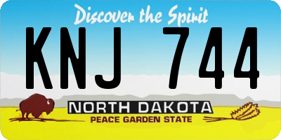 ND license plate KNJ744