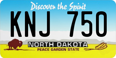 ND license plate KNJ750