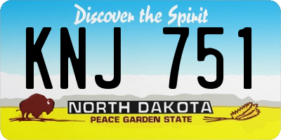 ND license plate KNJ751
