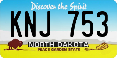 ND license plate KNJ753