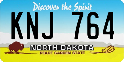 ND license plate KNJ764