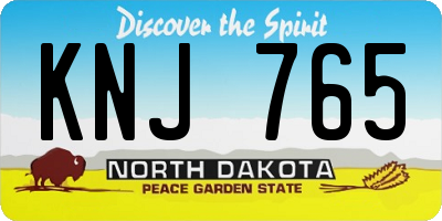ND license plate KNJ765