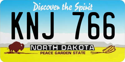 ND license plate KNJ766