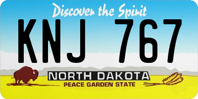 ND license plate KNJ767