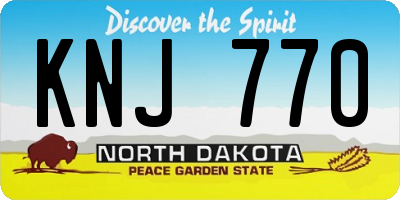 ND license plate KNJ770