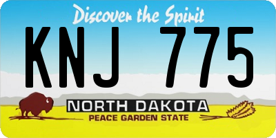ND license plate KNJ775