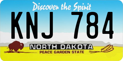 ND license plate KNJ784