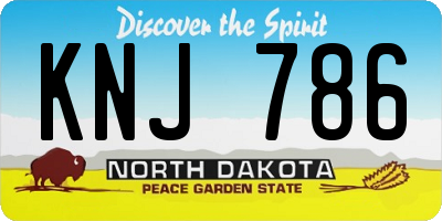ND license plate KNJ786