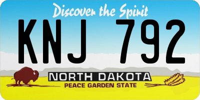 ND license plate KNJ792