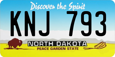 ND license plate KNJ793