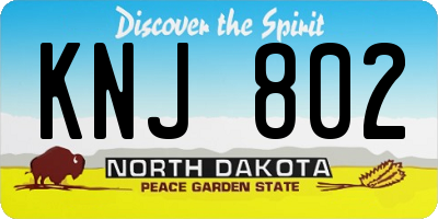ND license plate KNJ802