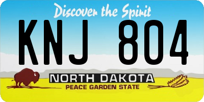 ND license plate KNJ804