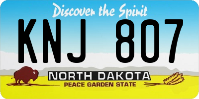 ND license plate KNJ807