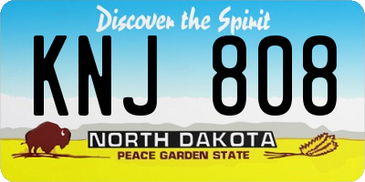 ND license plate KNJ808