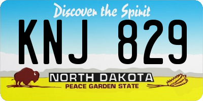 ND license plate KNJ829