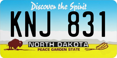 ND license plate KNJ831