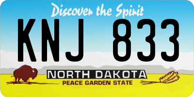 ND license plate KNJ833