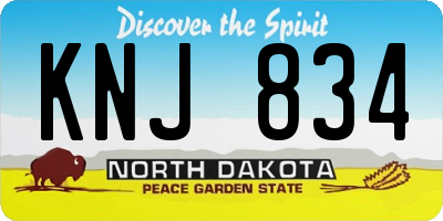 ND license plate KNJ834
