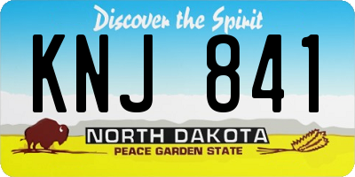 ND license plate KNJ841