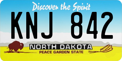 ND license plate KNJ842