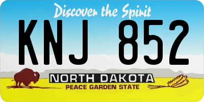 ND license plate KNJ852