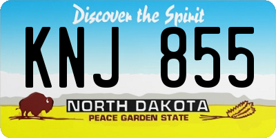 ND license plate KNJ855