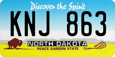 ND license plate KNJ863