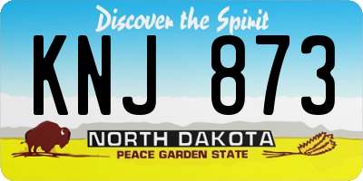 ND license plate KNJ873
