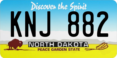 ND license plate KNJ882
