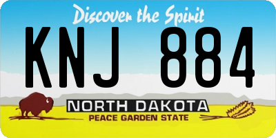 ND license plate KNJ884