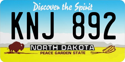 ND license plate KNJ892