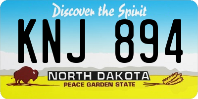 ND license plate KNJ894