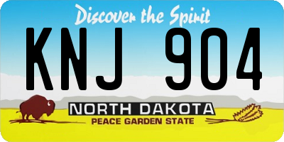ND license plate KNJ904